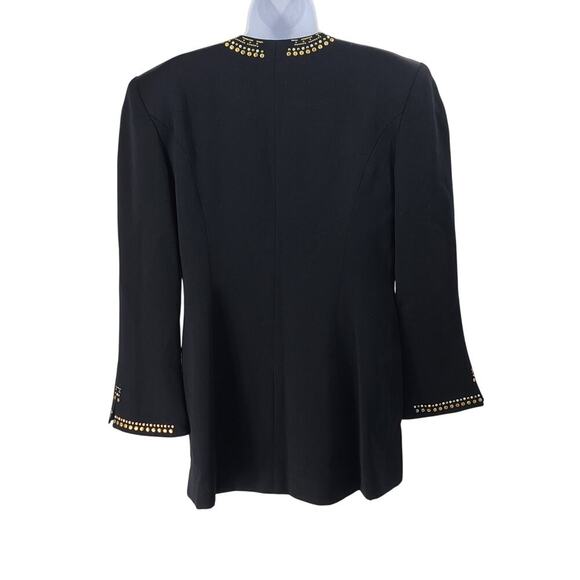 Lavantino Vintage women's embellished blazer black Size 12 Dog Show Suit 80's - Picture 2 of 9